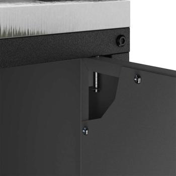 Küchenlagerregal mit Regal mit Speicher mit Tür Schwarz 60 x 50 x 92 cm Stahl
