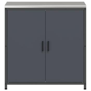 Küchenlagerregal mit Regal mit Speicher mit Tür Anthrazit 60 x 50 x 92 cm Stahl