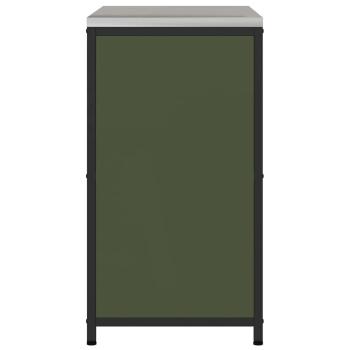 Küchenlagerregal mit Regal mit Speicher mit Tür Olivgrün 60 x 50 x 92 cm Stahl