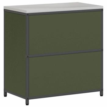 Küchenlagerregal mit Regal mit Speicher mit Tür Olivgrün 60 x 50 x 92 cm Stahl