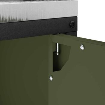 Küchenlagerregal mit Regal mit Speicher mit Tür Olivgrün 60 x 50 x 92 cm Stahl