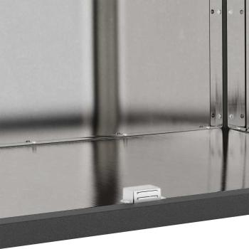 Küchenlagerregal mit Regal mit Speicher mit Tür Silber 60 x 50 x 92 cm Edelstahl