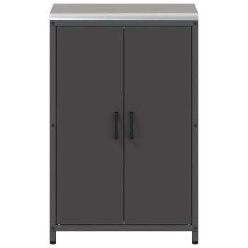 Küchenlagerregal mit Regal mit Speicher mit Tür Schwarz 60 x 50 x 92 cm Stahl