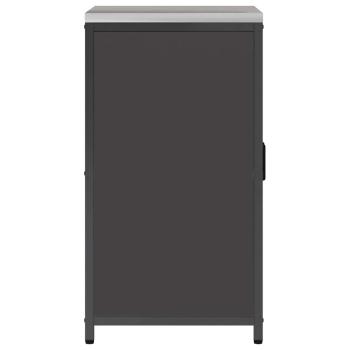 Küchenlagerregal mit Regal mit Speicher mit Tür Schwarz 60 x 50 x 92 cm Stahl