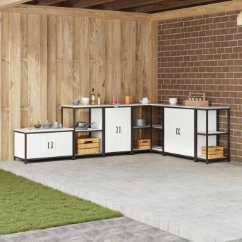 ARDEBO.de - Küchenlagerregal mit Regal mit Speicher mit Tür Weiß 60 x 50 x 92 cm Stahl