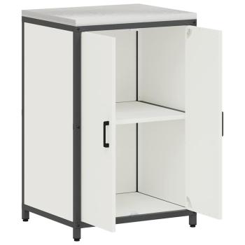Küchenlagerregal mit Regal mit Speicher mit Tür Weiß 60 x 50 x 92 cm Stahl