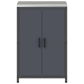 ARDEBO.de - Küchenlagerregal mit Regal mit Speicher mit Tür Anthrazit 60 x 50 x 92 cm Stahl