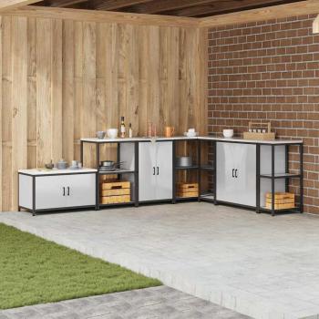 ARDEBO.de - Küchenlagerregal mit Regal mit Speicher mit Tür Silber 60 x 50 x 92 cm Edelstahl