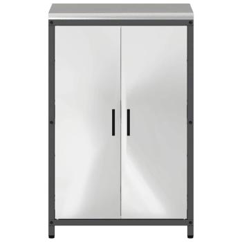 Küchenlagerregal mit Regal mit Speicher mit Tür Silber 60 x 50 x 92 cm Edelstahl