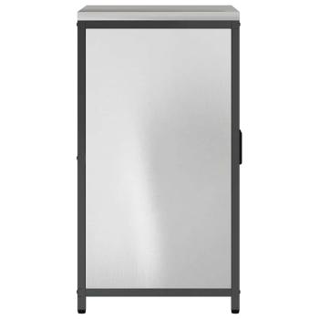 Küchenlagerregal mit Regal mit Speicher mit Tür Silber 60 x 50 x 92 cm Edelstahl