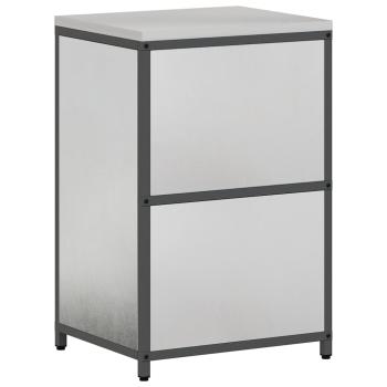 Küchenlagerregal mit Regal mit Speicher mit Tür Silber 60 x 50 x 92 cm Edelstahl
