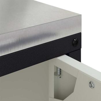 Küchenlagerregal mit Schubladen mit Regal mit Speicher mit Tür Weiß 60 x 50 x 92 cm Stahl