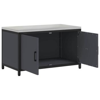 Küchenlagerregal mit Regal mit Speicher mit Tür Anthrazit 60 x 50 x 92 cm Stahl
