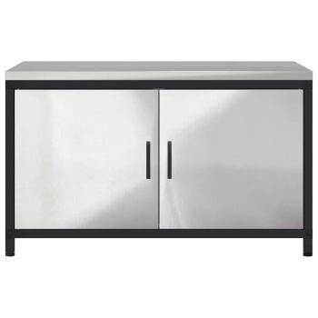 Küchenlagerregal mit Regal mit Speicher mit Tür Silber 60 x 50 x 92 cm Edelstahl