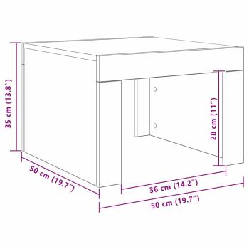 Couchtisch Eiche handwerklich 50 x 50 x 35 cm Holzwerkstoff
