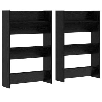 Wandschuhschränke 2 pcs Schwarze Eiche 60 x 18 x 60 cm