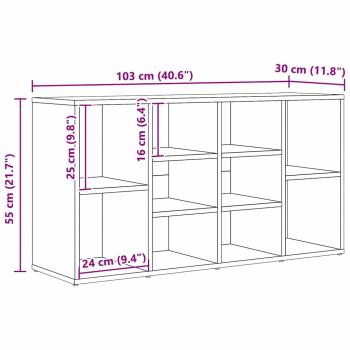 Schuhbank Eiche handwerklich 103 x 30 x 55 cm Holzwerkstoff