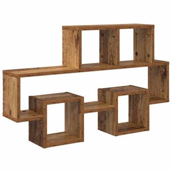 Wandregal mit Regal mit Speicher Altes Holz 82 x 15 x 51 cm Holzwerkstoff