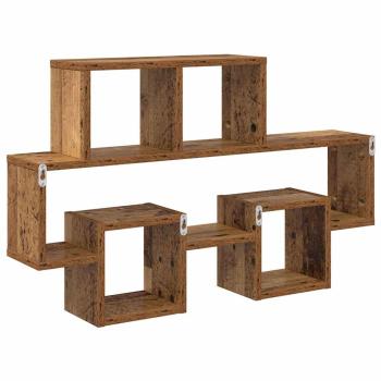 Wandregal mit Regal mit Speicher Altes Holz 82 x 15 x 51 cm Holzwerkstoff