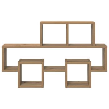 Wandregal Handwerklich gefertigter Eichenholz 82 x 15 x 51 cm