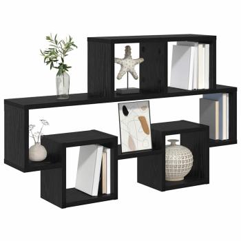 ARDEBO.de - Wandregal mit Regal Schwarz Eiche 82 x 15 x 51 cm Holzwerkstoff