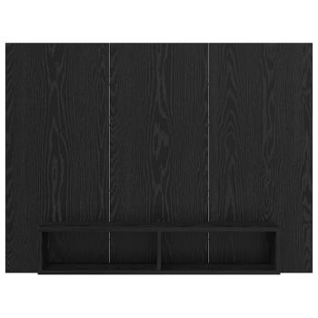 Wand TV Schrank Schwarz Eiche 120 x 23.5 x 90 cm Holzwerkstoff