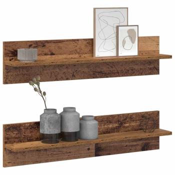 Wandregale 2 pcs Altes Holz 80 x 11,5 x 18 cm Holzwerkstoff