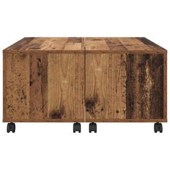 Couchtisch mit Rad Altes Holz 75 x 75 x 38 cm Holzwerkstoff