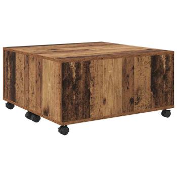 Couchtisch mit Rad Altes Holz 75 x 75 x 38 cm Holzwerkstoff