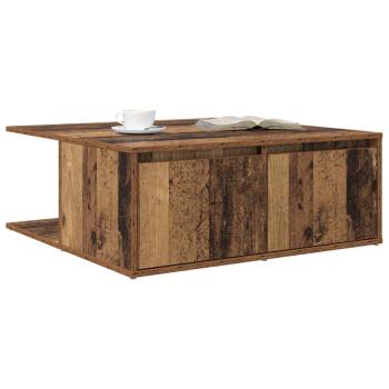 Couchtisch mit Schubladen mit Speicher Altholz 80 x 80 x 31 cm Holzwerkstoff