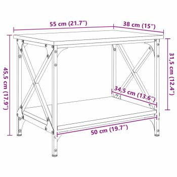 Beistelltisch Eiche handwerklich 55 x 38 x 45 cm Holzwerkstoff