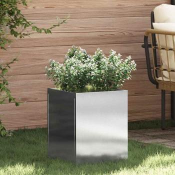 ARDEBO.de - Gartenblumentopf Silber 50 x 32 x 40 cm Edelstahl