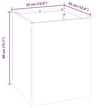 Gartenblumentopf Silber 50 x 32 x 40 cm Galvanisierter Stahl