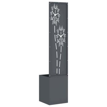 Blumentopf mit dekorativem Paneel Anthrazit 32 x 140 cm