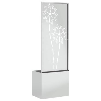 Blumentopf mit dekorativem Paneel Silber 50 x 140 cm