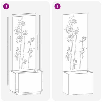 Blumentopf mit dekorativem Paneel Anthrazit 50 x 140 cm