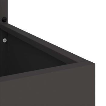 Blumentopf mit dekorativem Paneel Schwarz 50 x 140 cm