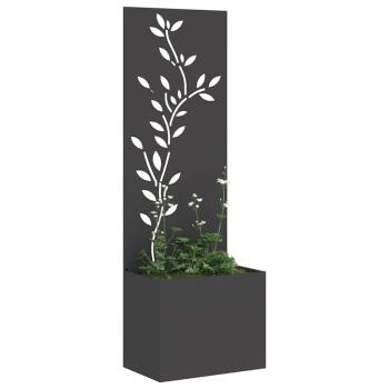 Blumentopf mit dekorativem Paneel Schwarz 50 x 140 cm