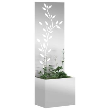 Blumentopf mit dekorativem Paneel Silber 50 x 140 cm