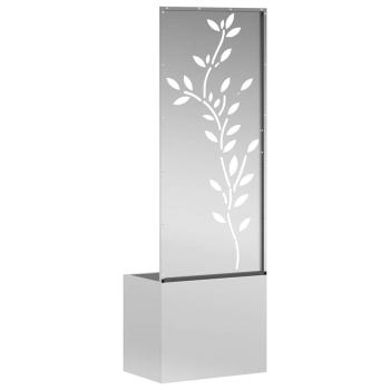 Blumentopf mit dekorativem Paneel Silber 50 x 140 cm