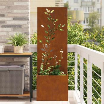 ARDEBO.de - Blumentopf mit dekorativem Paneel Rostig 50 x 140 cm