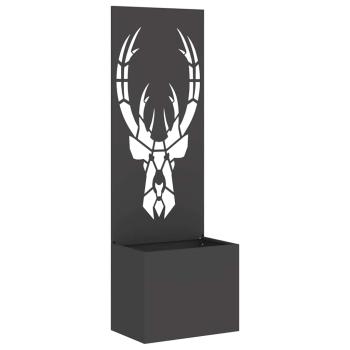 Blumentopf mit dekorativem Paneel Schwarz 50 x 140 cm