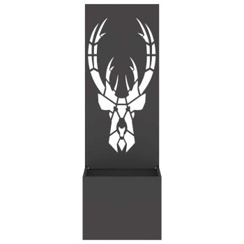 Blumentopf mit dekorativem Paneel Schwarz 50 x 140 cm