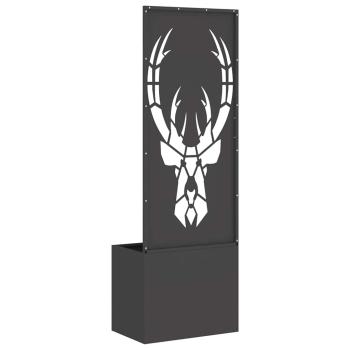 Blumentopf mit dekorativem Paneel Schwarz 50 x 140 cm