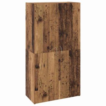 Büroschrank mit Regal mit Speicher mit Tür Altholz 60 x 32 x 115 cm Holzwerkstoff