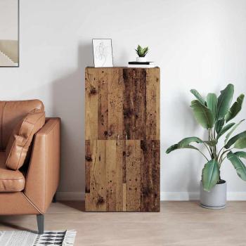 Büroschrank mit Regal mit Speicher mit Tür Altholz 60 x 32 x 115 cm Holzwerkstoff