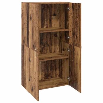 Büroschrank mit Regal mit Speicher mit Tür Altholz 60 x 32 x 115 cm Holzwerkstoff