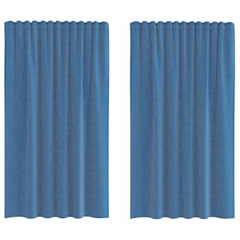 Voile Vorhänge mit Stangentaschen 2 Stk. Königsblau