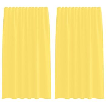 Voile Vorhänge mit Stangentaschen 2 Stk. Gelb