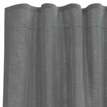 Voile Vorhänge mit Stangentaschen 2 Stk. Dunkelgrau